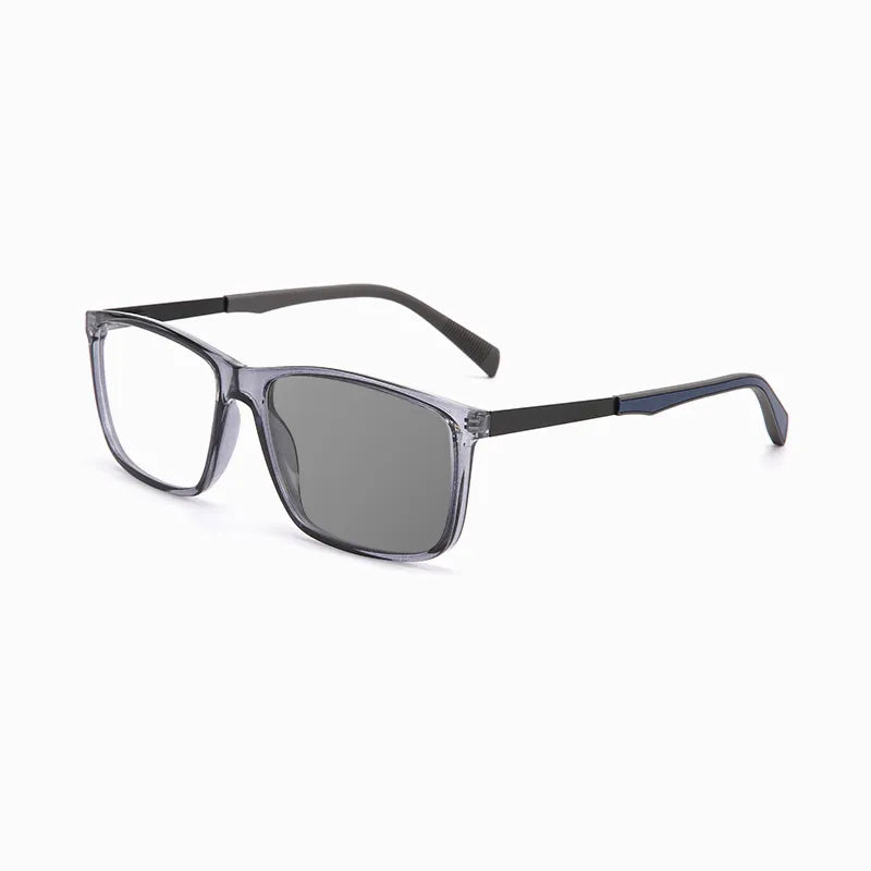 SIMPLE SQUARE-FRAME PHOTOCHROMIC MULTIFOCAL READING GLASSES