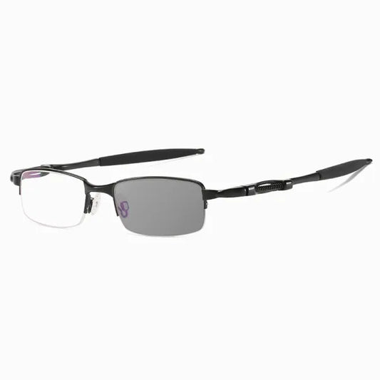 SPRING-LOADED SEMI-RIMLESS PHOTOCHROMIC MULTIFOCAL READING GLASSES